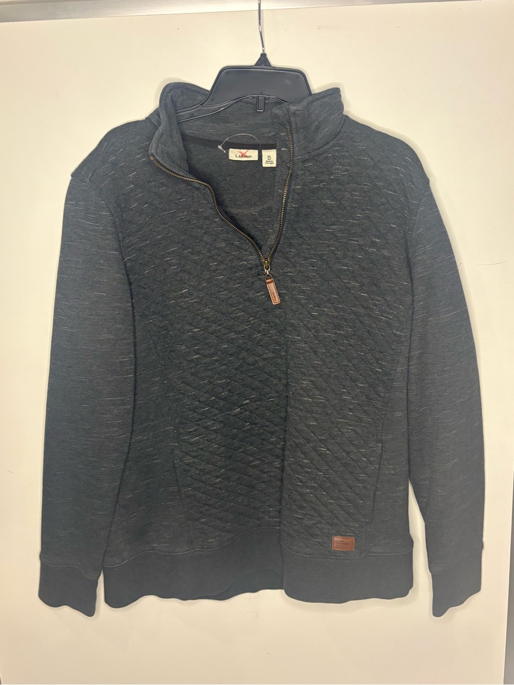 L.L. Bean Women’s Quilted Half-Zip Sweater - Charcoal